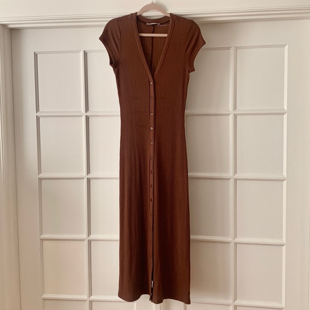 Reformation Tencel Midi Rust Dress